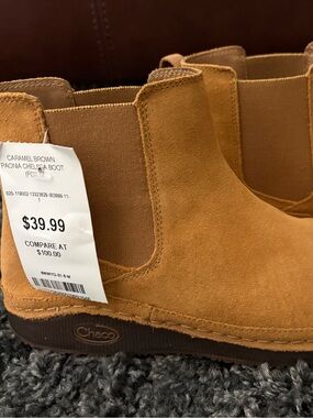 Chaco Womens Caramel/Tan Suede Chelsea Boots